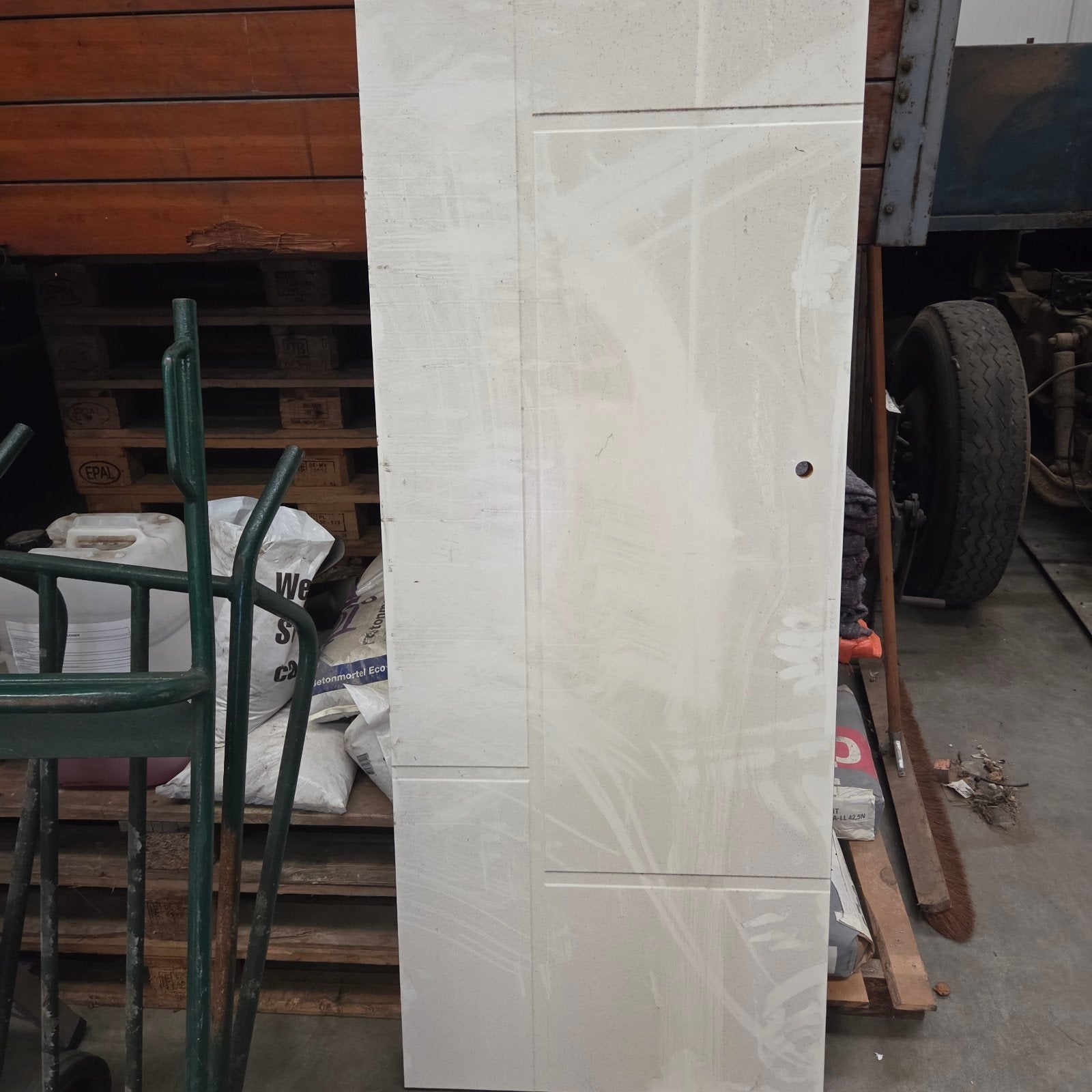 Gebruikte binnendeur met moderne panelen, Doe-het-zelf en Verbouw, Deuren en Horren, Ophalen, Gebruikt, Minder dan 80 cm, Binnendeur