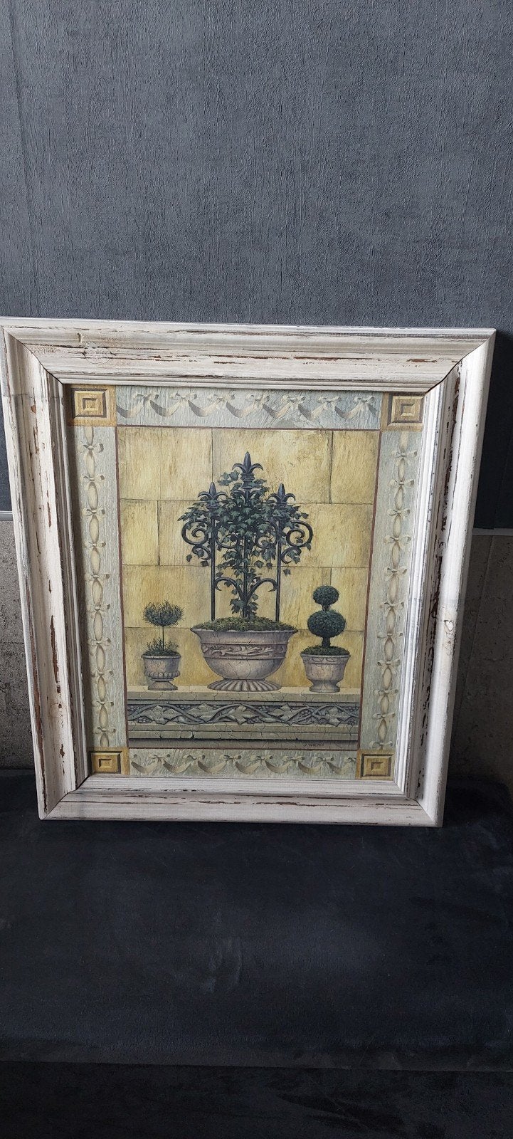 Decoratief schilderij met planten in potten, ingelijst, Ophalen