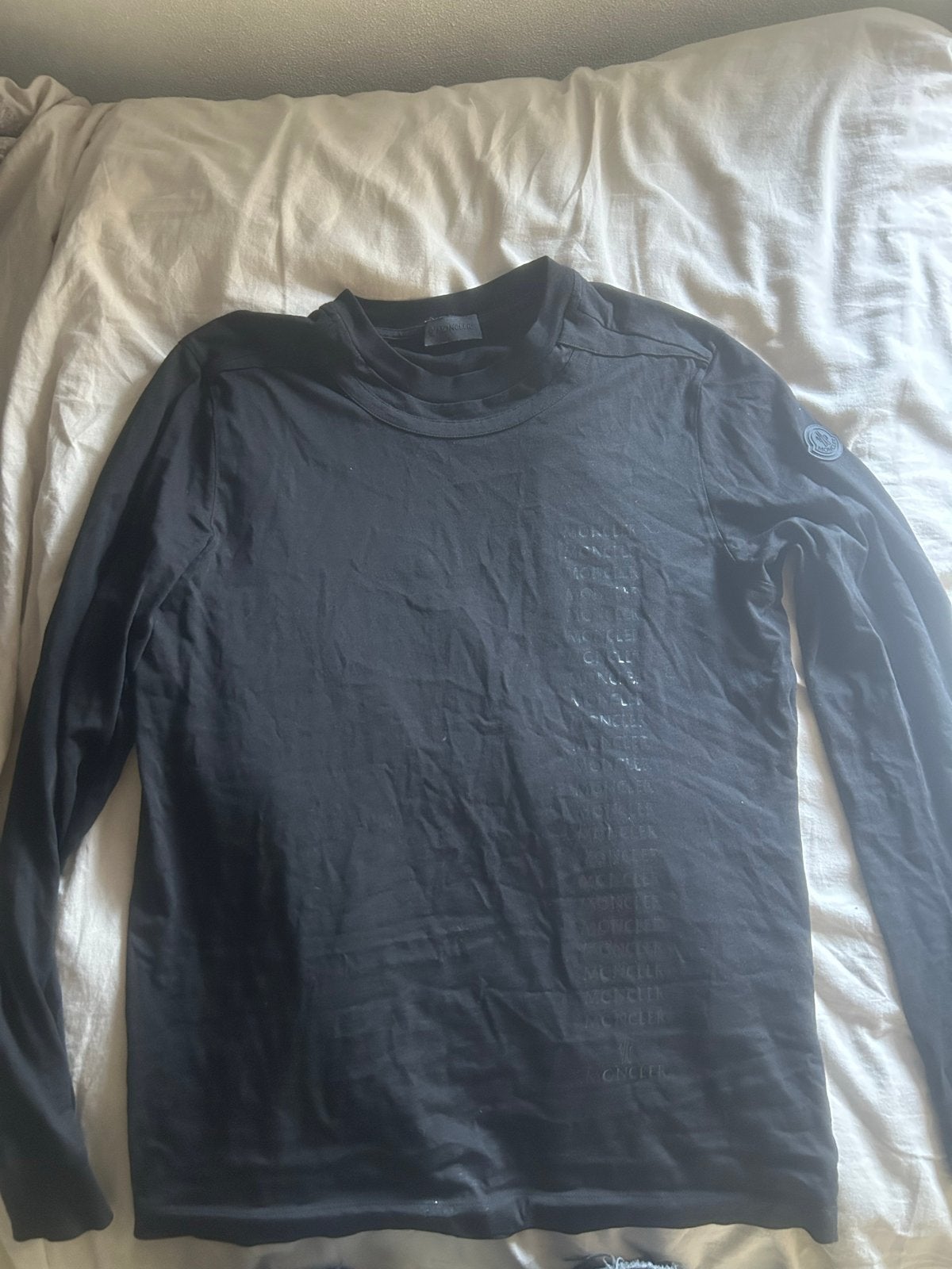 Moncler longsleeve origineel met NFC, maat M, Ophalen of Verzenden, Zo goed als nieuw, Maat 48/50 (M), Zwart