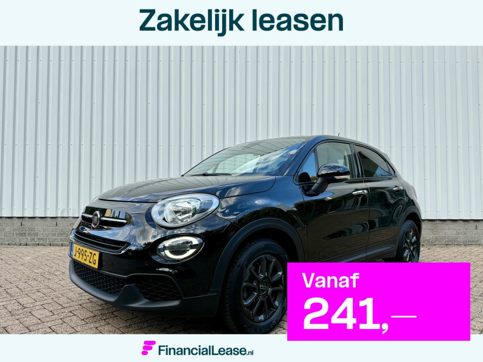 Fiat 500 X 1.0 GSE Lounge, CarPlay, PDC, Camera, Trekhaak, 4, Voorwielaandrijving, Zwart, Origineel Nederlands, Bedrijf