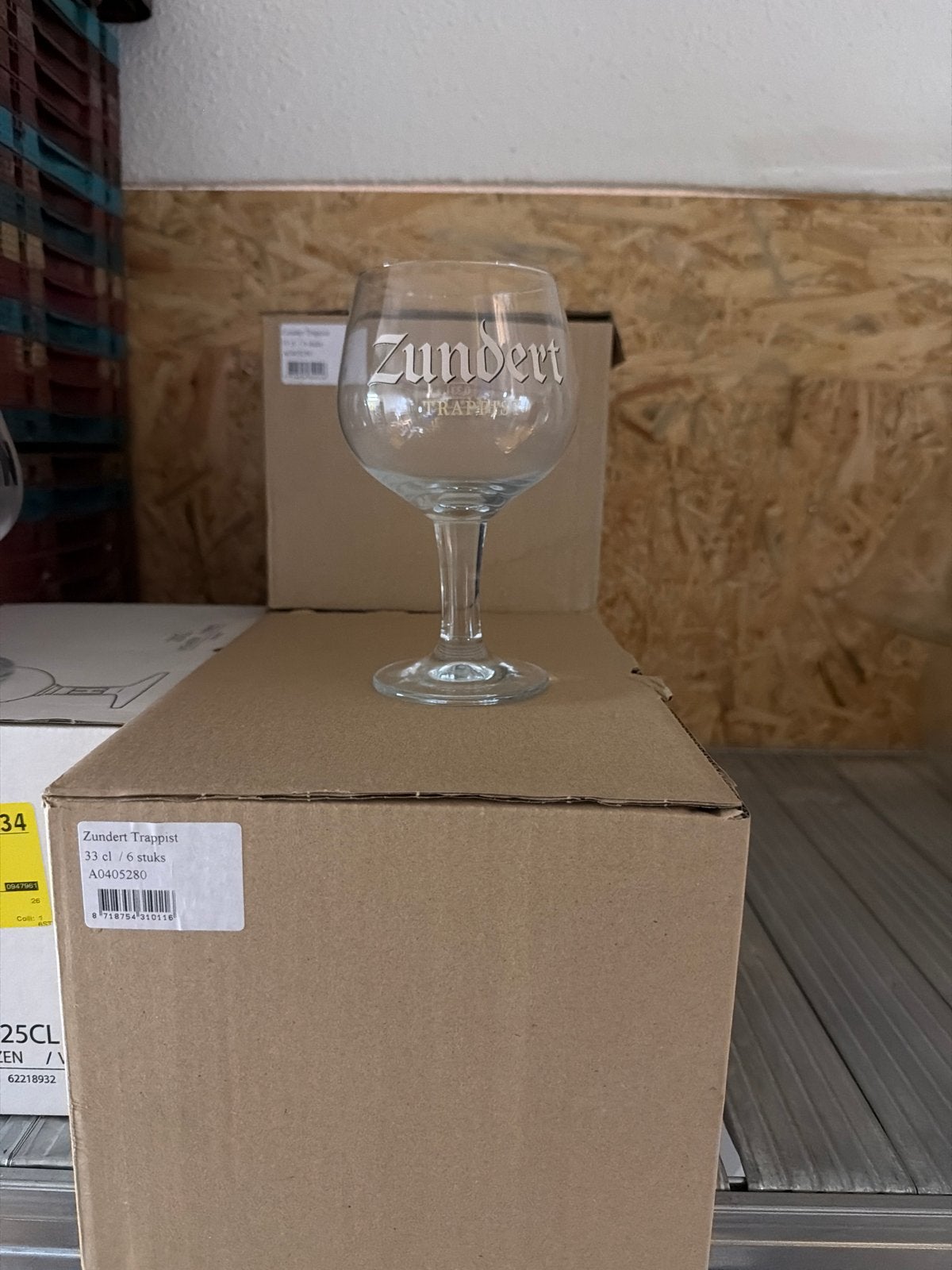 Zundert Trappist Bierglas 33 cl - Nieuw in doos (6 stuks), Ophalen, Nieuw, Overige merken, Glas