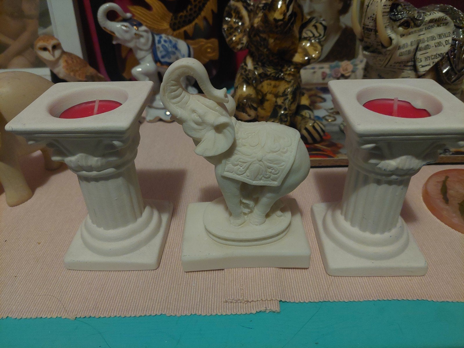 Decoratieve olifanten beeldjes - diverse stijlen, Ophalen, Vintage, Gebruikt, Wit