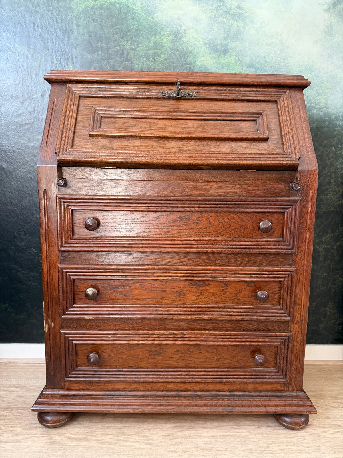 Houten secretaire met opklapbaar schrijfblad, Ophalen, Gebruikt