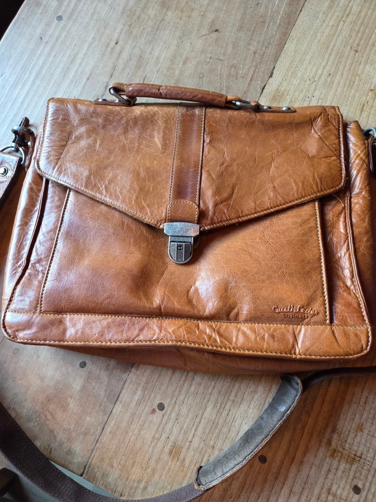Gusti Leder Business Leren Laptoptas/Aktetas, Gebruikt, Gusti Leder Business, Bruin, Verzenden