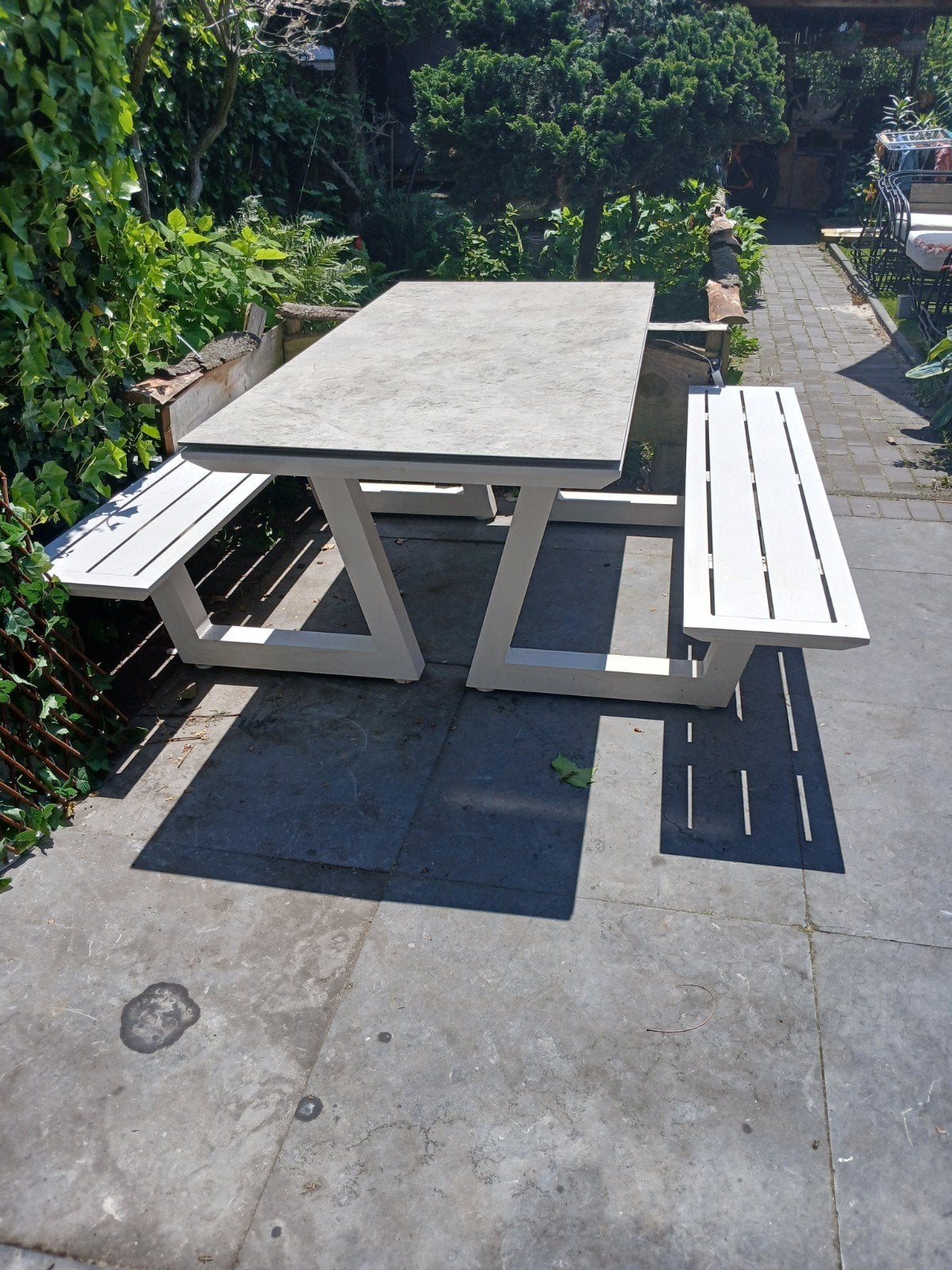 Moderne picknick tafel, Tuin en Terras, Picknicktafels, Rechthoekig, Aluminium, Ophalen