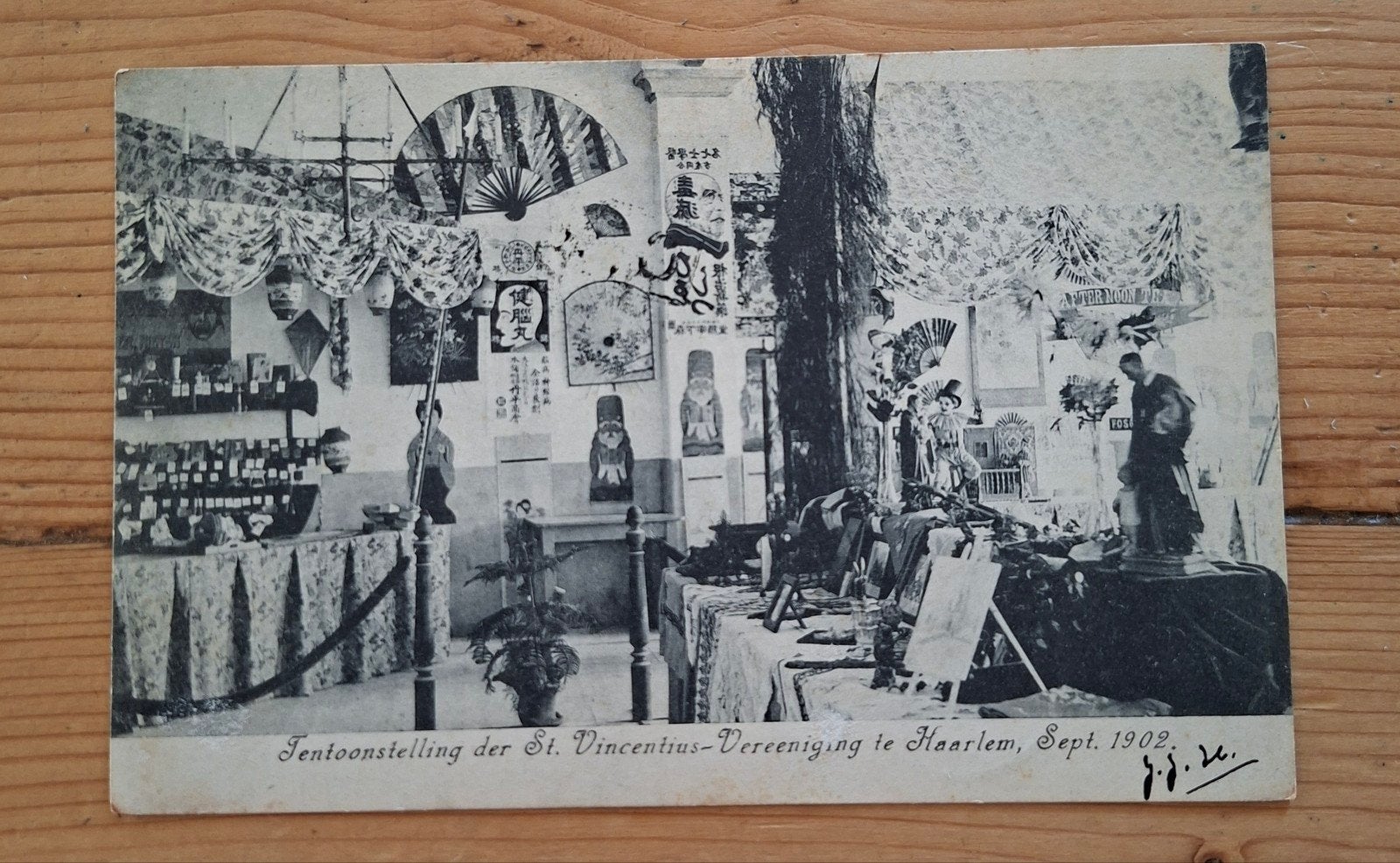gelopen kaart 1902 Haarlem st vincentiusvereniging tentoon, Verzamelen, Ophalen of Verzenden, Voor 1920, Noord-Holland