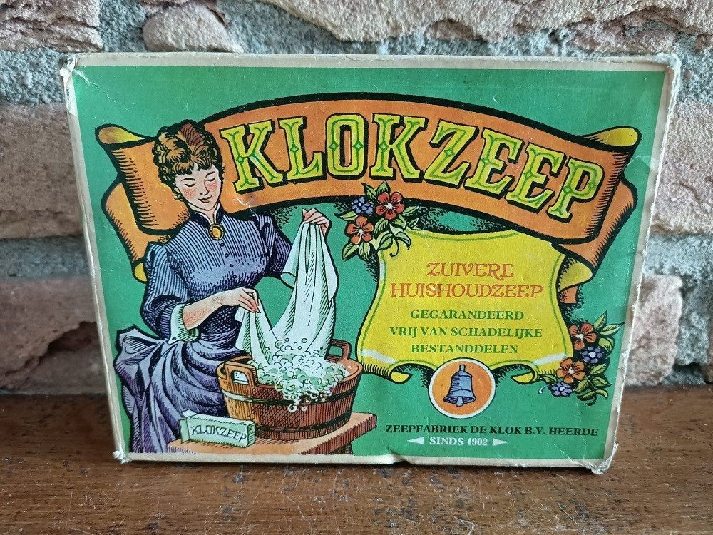 (36) Klokzeep blok jaren 1960 in originele verpakking, Verzamelen, Verzenden, Zo goed als nieuw, Gebruiksvoorwerp