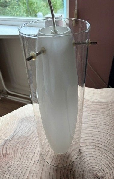 Mooie glazen hanglamp / plafondlamp, Ophalen, Zo goed als nieuw, Glas