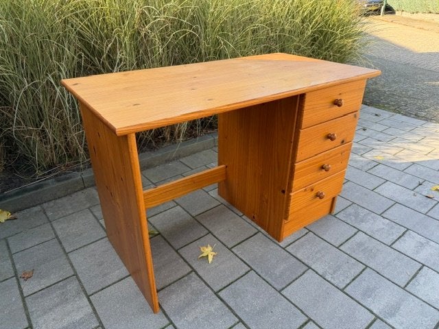 Massief houten bureau met lades, Huis en Inrichting, Ophalen, Gebruikt, 120 cm, Hout