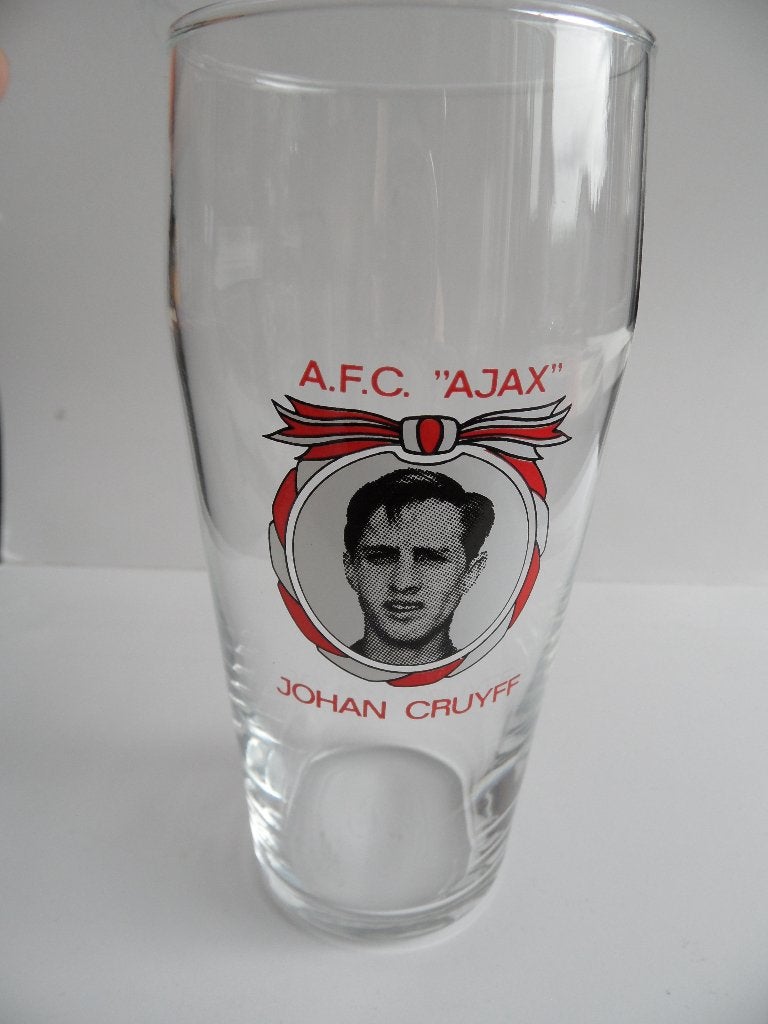 Johan Cruijff bierglas, A.F.C. Ajax Amsterdam voetbalclub, Ophalen of Verzenden, Zo goed als nieuw, Gebruiksvoorwerp