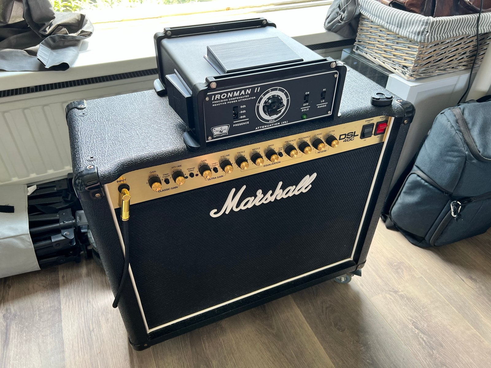 Marshall DSL40C + Tone King Ironman II Attenuator Combo, Ophalen, Gebruikt, Gitaar, Minder dan 50 watt