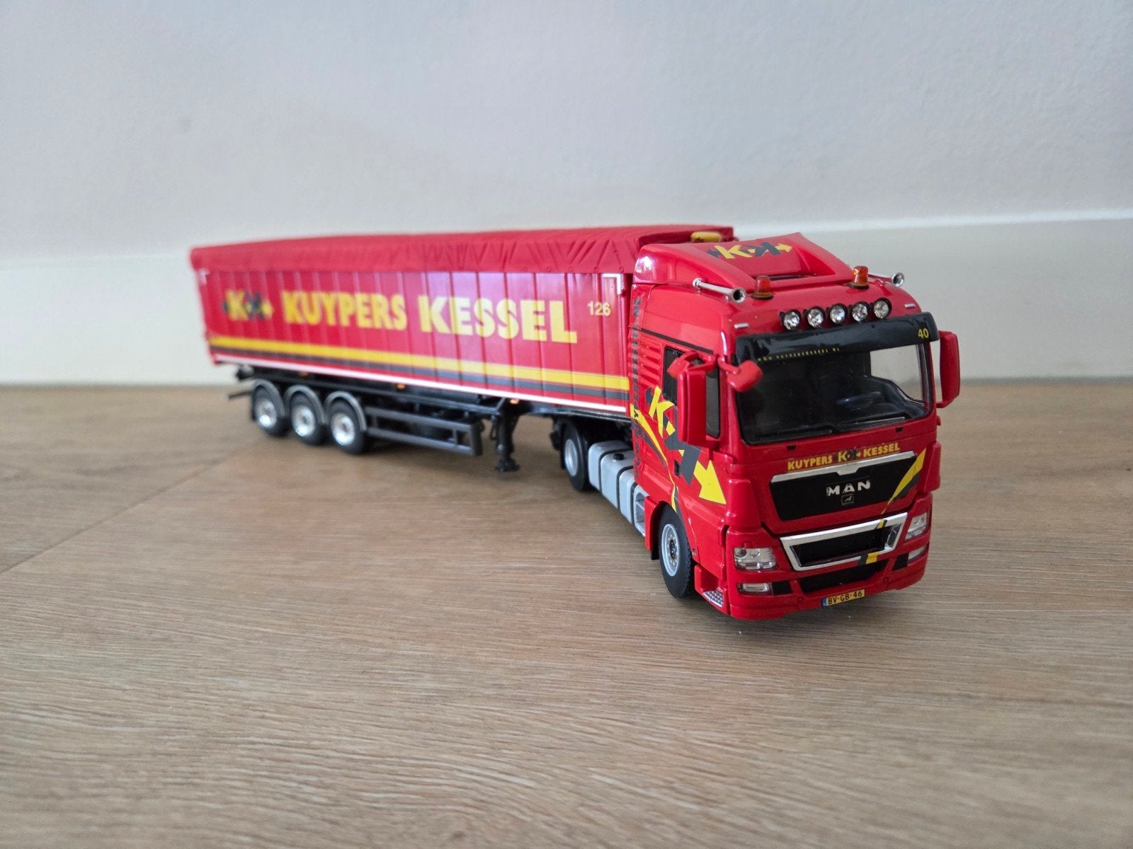 WSI MAN Kuypers Kessel met zandkieper ( 1:50 , Star ), Ophalen of Verzenden, Zo goed als nieuw, Bus of Vrachtwagen, Wsi