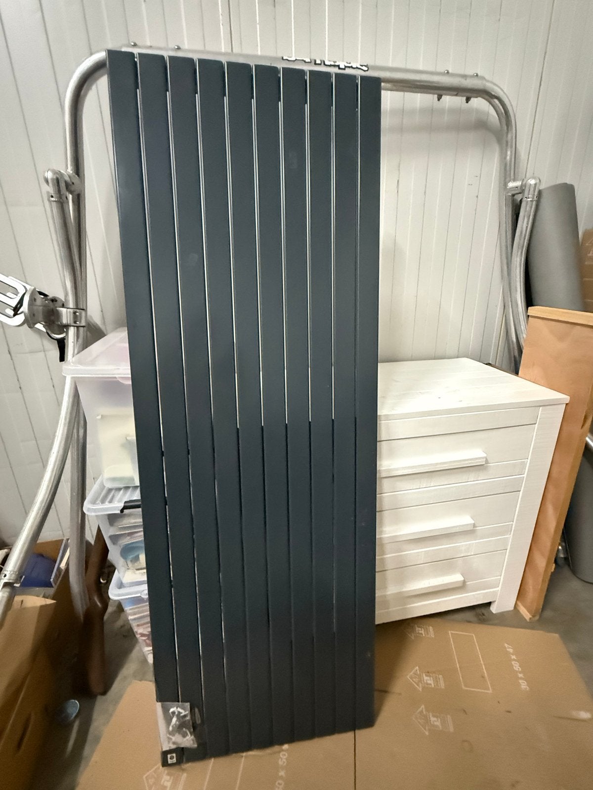 Moderne verticale radiator, antraciet, Ophalen, Radiator, 60 tot 150 cm, 80 cm of meer