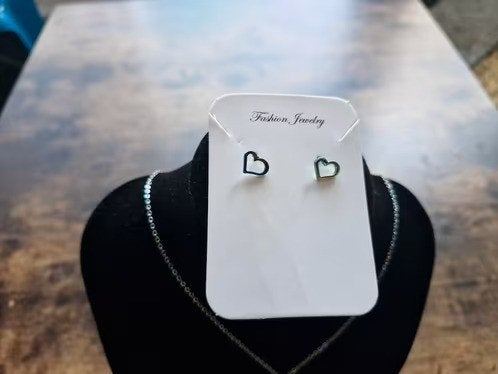 Gekleurd hart met oorbellen van roestvrij staal 7 hh, Overige materialen, Overige kleuren, Onbekend, Nieuw