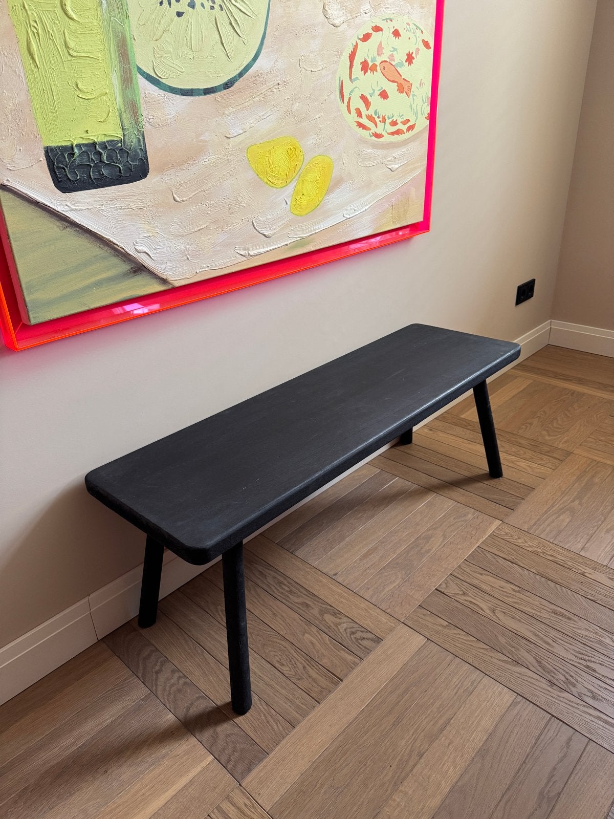 House Doctor Nadi Bankje Zwart - Scandinavisch design, Ophalen, Minder dan 75 cm, Tweepersoons, Zo goed als nieuw