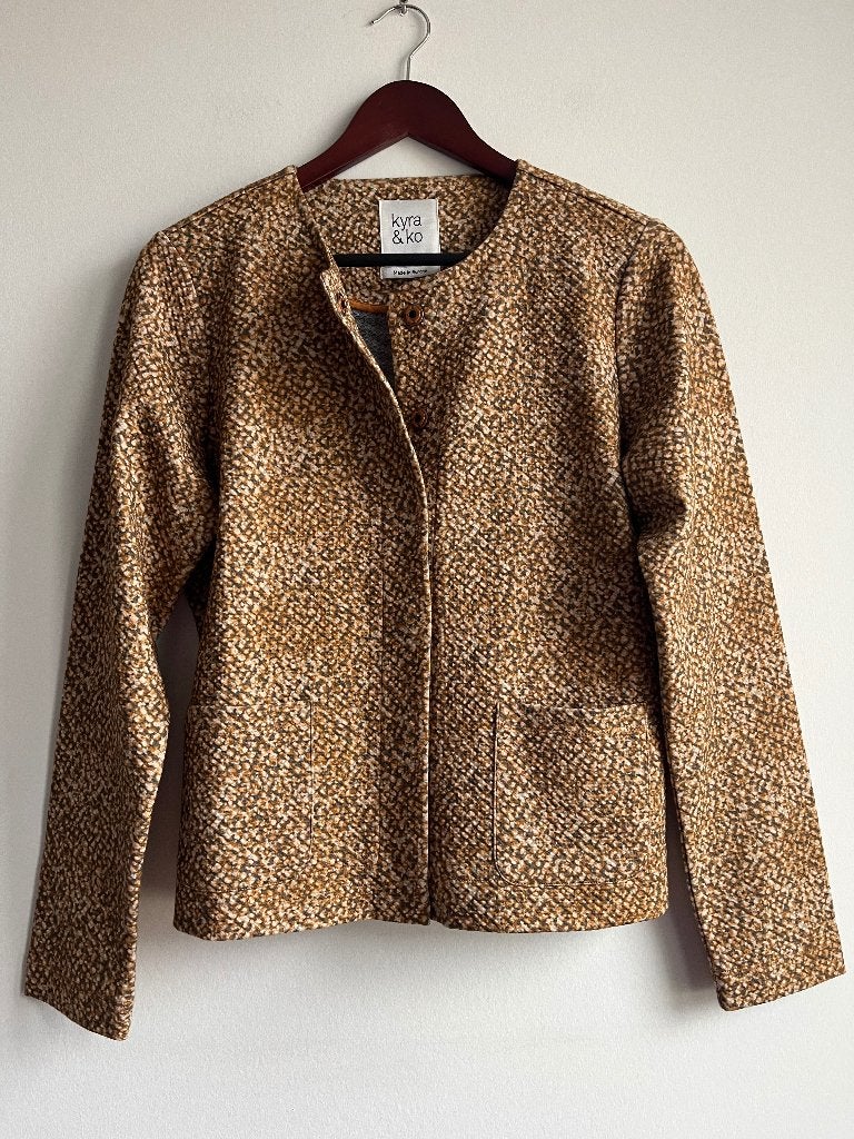 Kyra & Co women’s cotton blend blazer in caramel brown, Maat 38/40 (M), Bruin, Verzenden, Nieuw