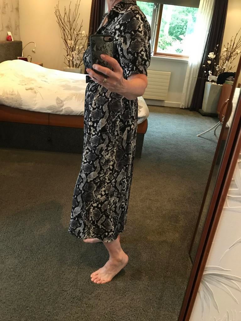 Lange print doorknoop jurk Made in ITALY maat M, Kleding | Dames, Jurken, Ophalen of Verzenden, Zo goed als nieuw, Maat 38/40 (M)