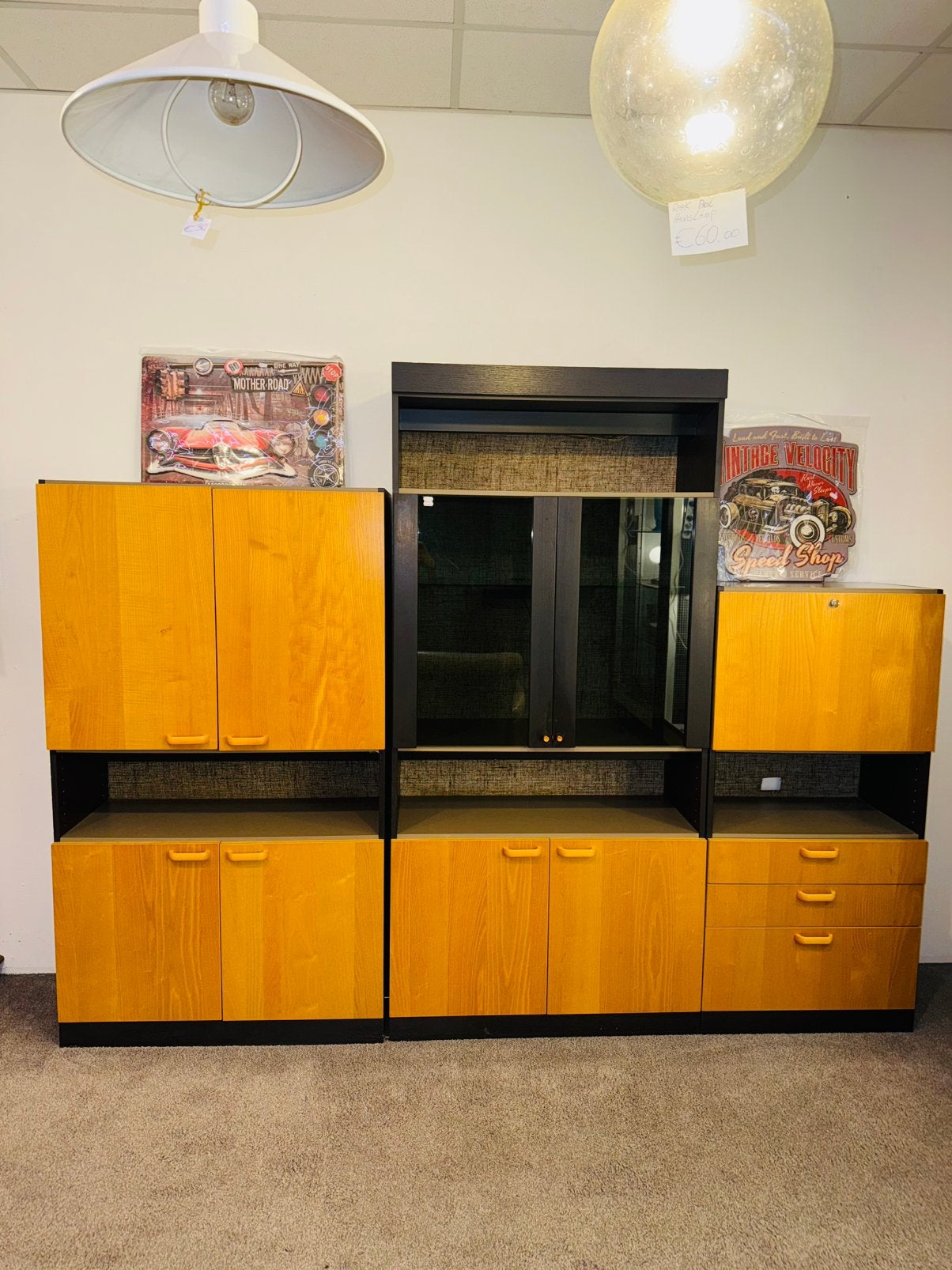 Vintage modulair wandmeubel wandkast, Huis en Inrichting, Ophalen, A, A, A