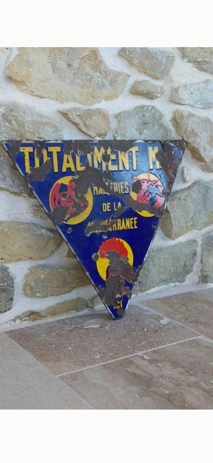 Antiek Frans reclamebord Totaliment de la Mediterranee €89, Ophalen of Verzenden