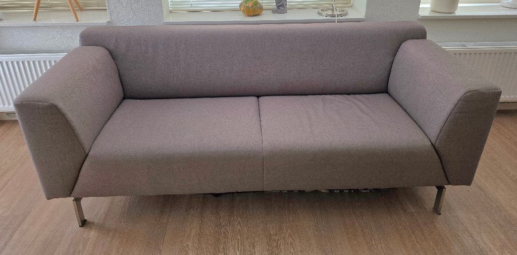 Bank: Rolf Benz, als nieuw, onbeschadigd grijs/taupe, Ophalen, Hout, 150 tot 200 cm, Driepersoons