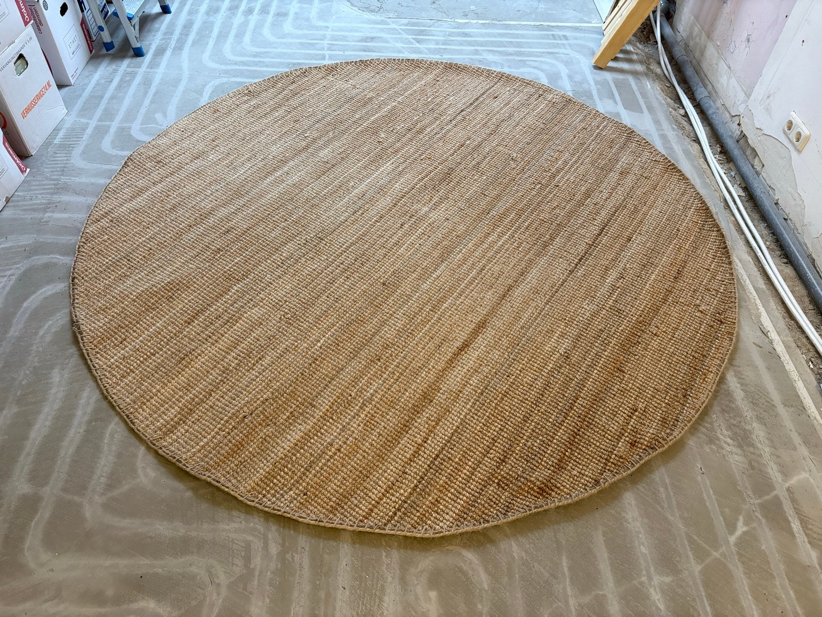 Ikea Lohals rond kleed - Jute vloerkleed, Ophalen, Gebruikt, Beige, Rond