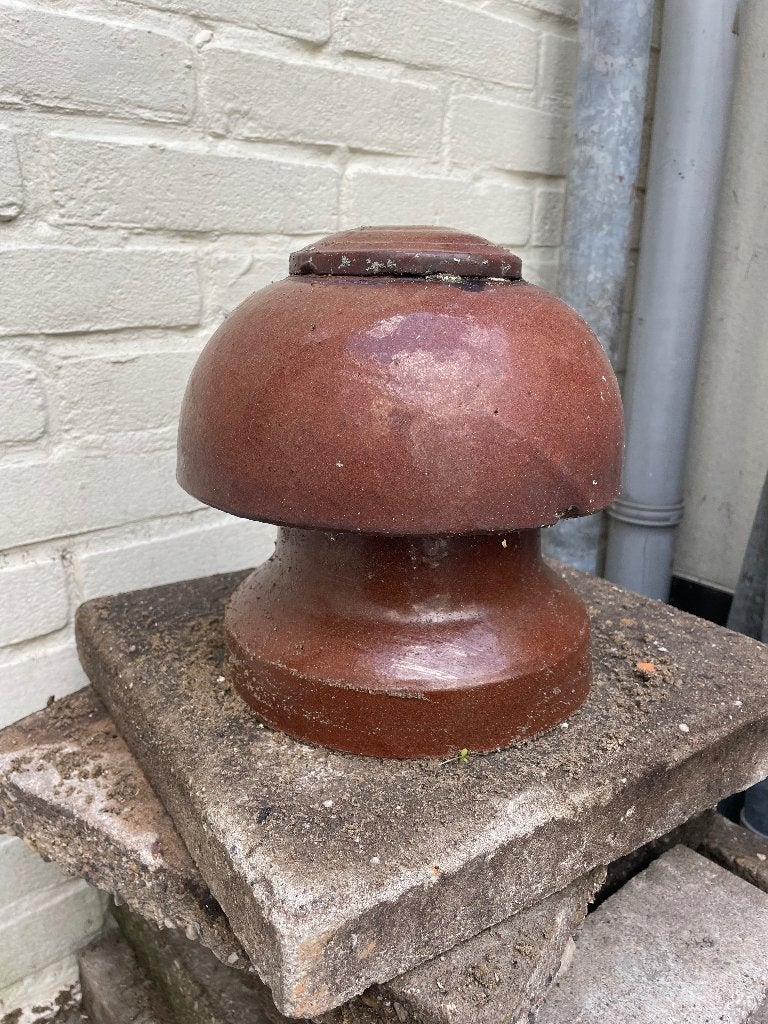 Keramische schoorsteenkap / kraaienkap nr. 18 – bruin, Ophalen, Gebruikt, Hout, Houtkachel