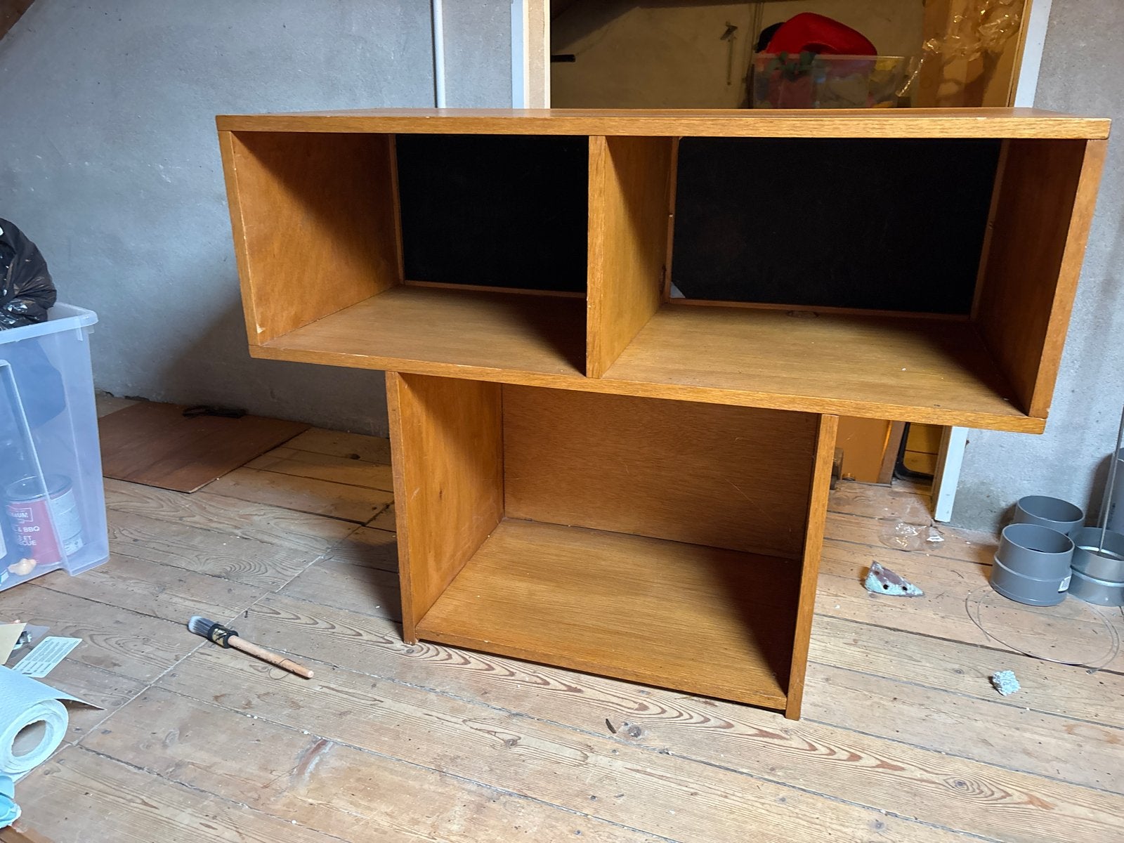 Vintage radiomeubel, handgemaakt door opa, Gebruikt, Minder dan 100 cm, 25 tot 50 cm, Overige houtsoorten