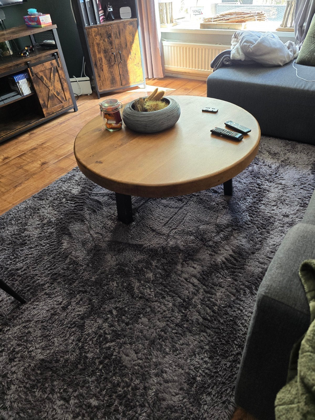 Massief Eiken salontafel (zwaar), Huis en Inrichting, Ophalen, 100 tot 150 cm, 50 tot 100 cm, Zo goed als nieuw