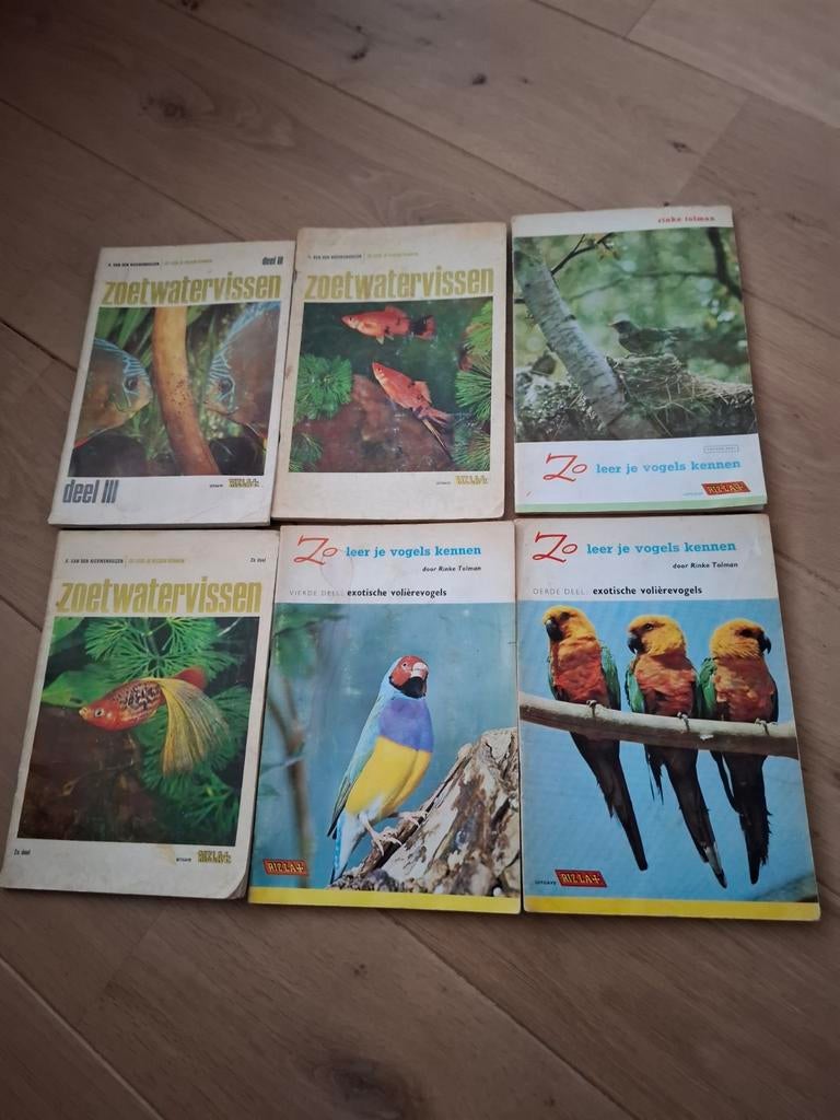 6 Rizla boekjes: Zoetwatervissen en Zo leer je vogels kennen, Ophalen of Verzenden, Gelezen, Natuur algemeen, Rizla