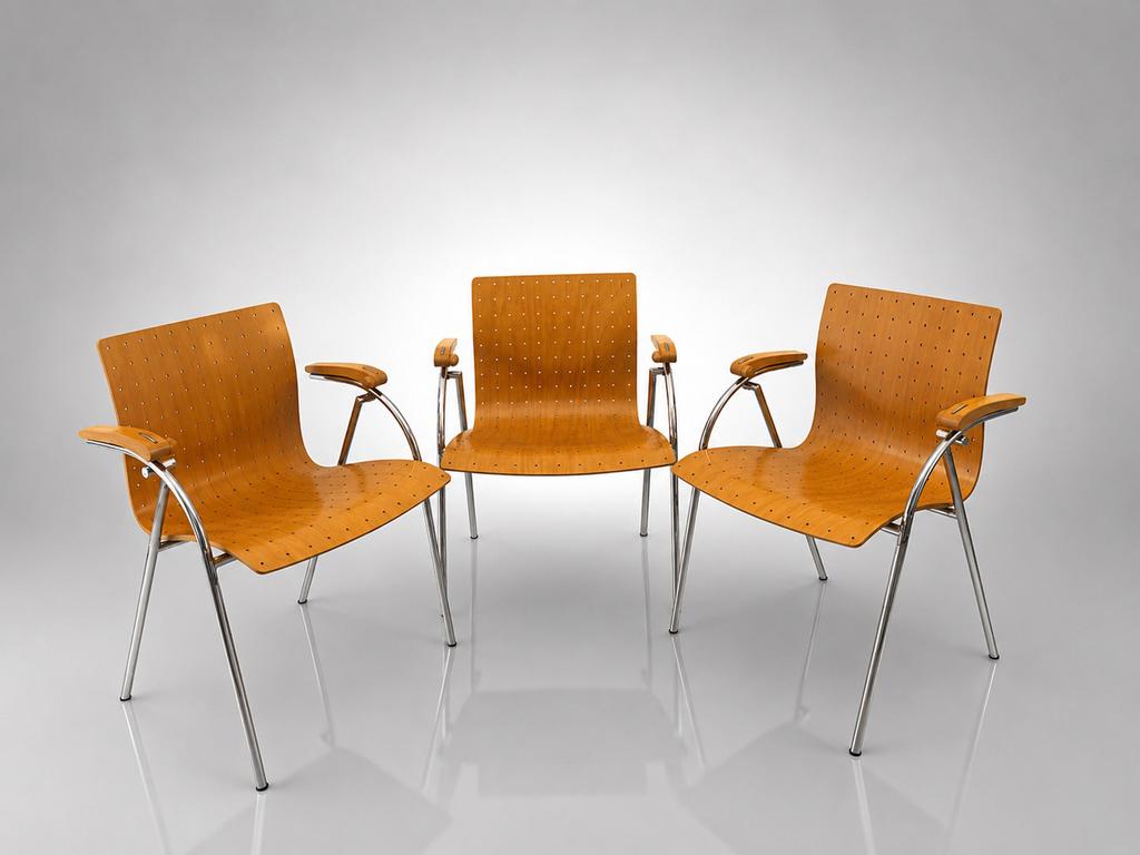 Prachtig set van 3 vintage Thonet S570 stoelen, Ophalen of Verzenden