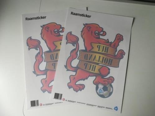 WK : 4x raamstickers Oranje voetbal (lees omschrijving), Ophalen of Verzenden, Nieuw, Versiering, Oranje of Koningsdag