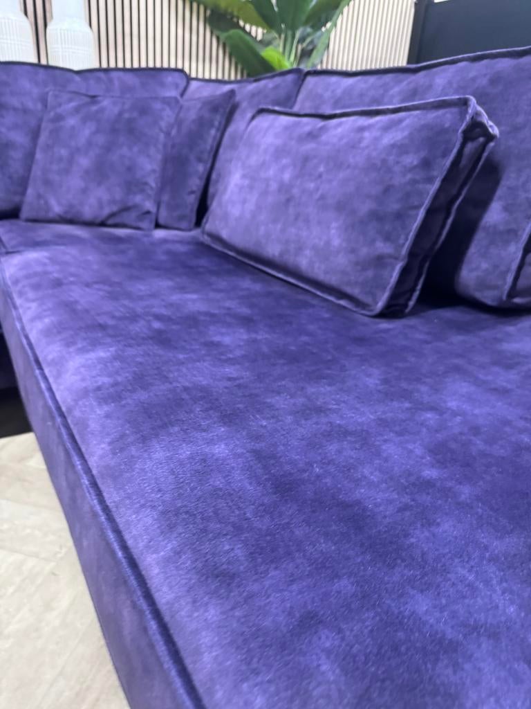 ZGAN Hippe Velvet Velours Hoekbank - Paars - 263 x 220, 250 tot 300 cm, -, -, Hoekbank