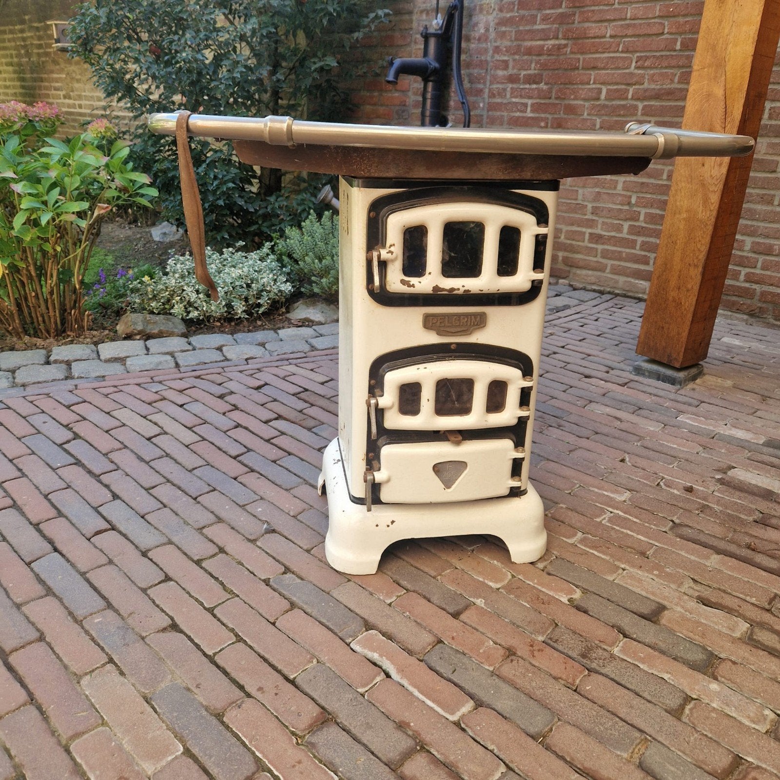 Antieke Pelgim kolenkachel / fornuis, Huis en Inrichting, Ophalen, Gebruikt, Hout, Houtkachel