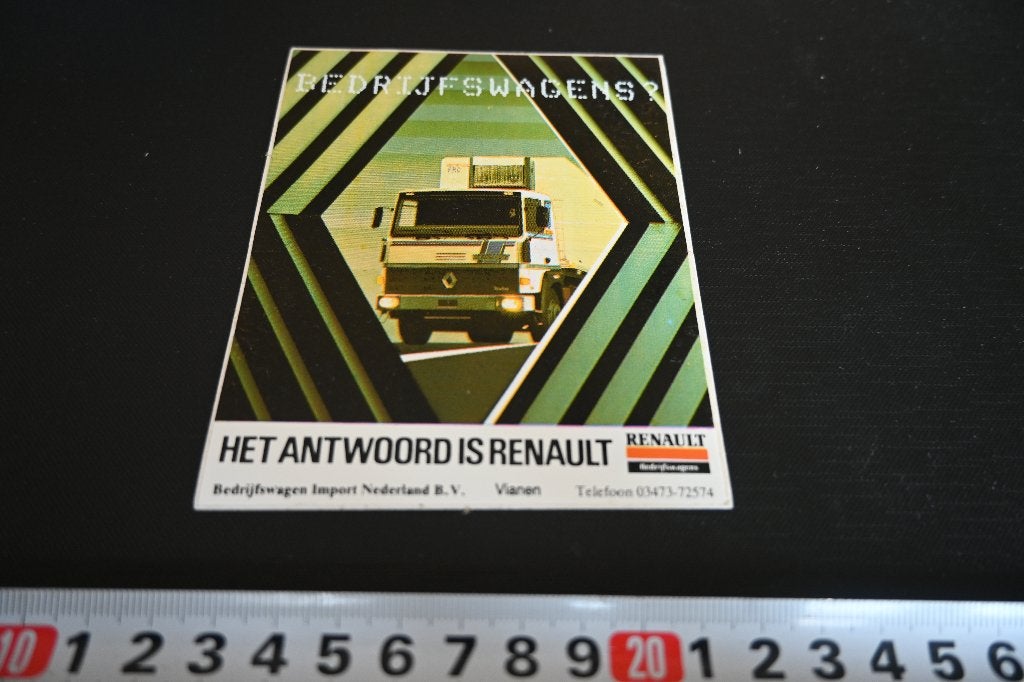 sticker Vianen  Het antwoord is RENAULT  Bedrijfswagens ? *, Ophalen of Verzenden, Zo goed als nieuw