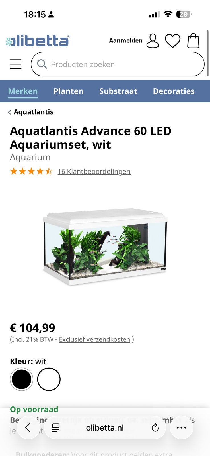 Aquatlantis 60 led, Dieren en Toebehoren, Vissen | Aquaria en Toebehoren, Ophalen, Zo goed als nieuw, Leeg aquarium