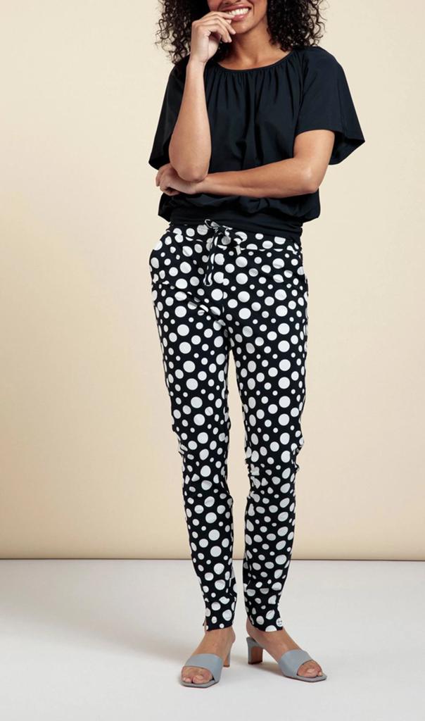 Studio anneloes upstairs dot broek L donkerblauw, Blauw, Maat 42/44 (L), Ophalen of Verzenden, Zo goed als nieuw