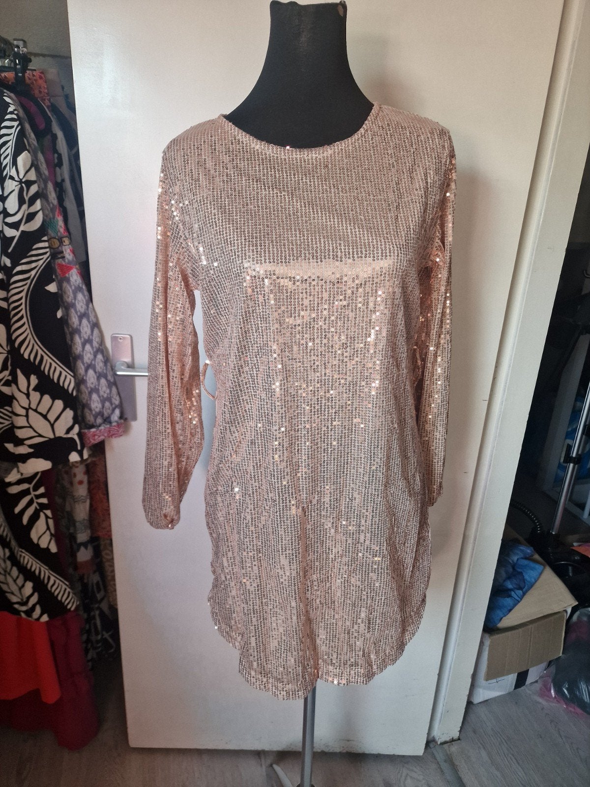 Glitter tuniek nieuw maat s, Kleding | Dames, Ophalen of Verzenden, Nieuw, Zwart