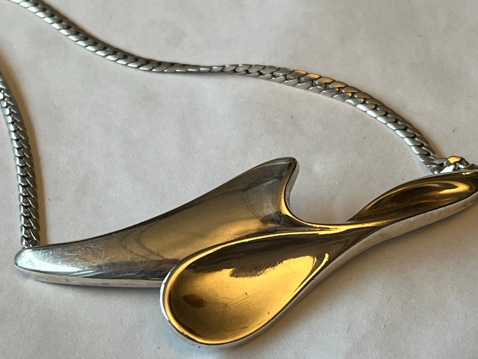 Scandinavisch design zilveren collier - Gekeurd, 45 cm, Verzenden, Zo goed als nieuw, Zilver, Zilver