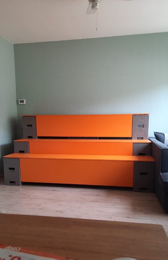 Tribune van hout, Ophalen, Gebruikt