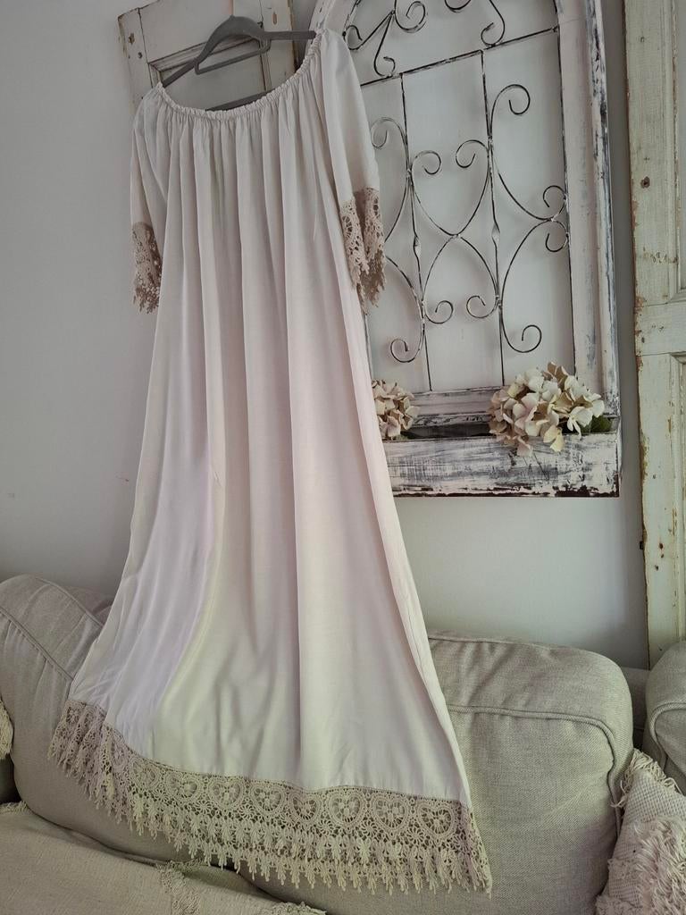 Nieuwe Ibiza Jurk met Kant - free size, Maat 38/40 (M), Wit, Nieuw, Ophalen of Verzenden