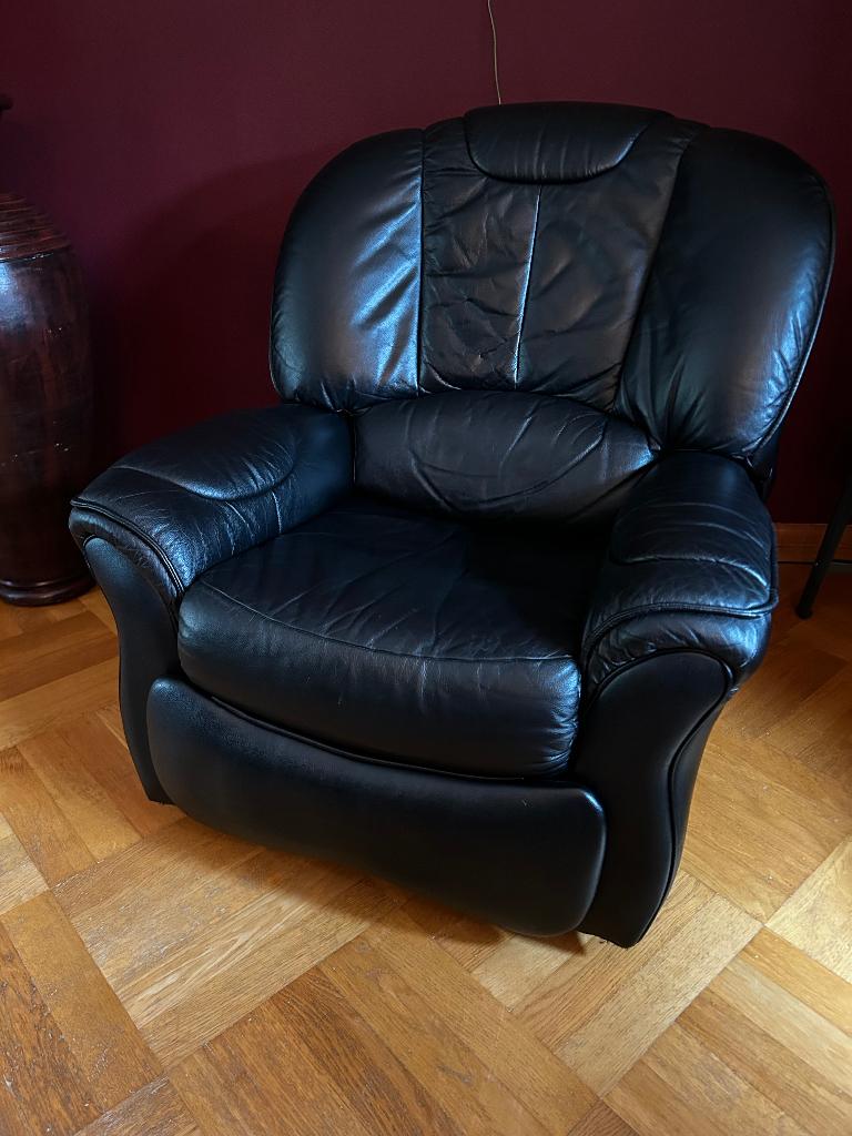 Zitstoel, Huis en Inrichting, Fauteuils, Ophalen, Gebruikt, 75 tot 100 cm, Leer