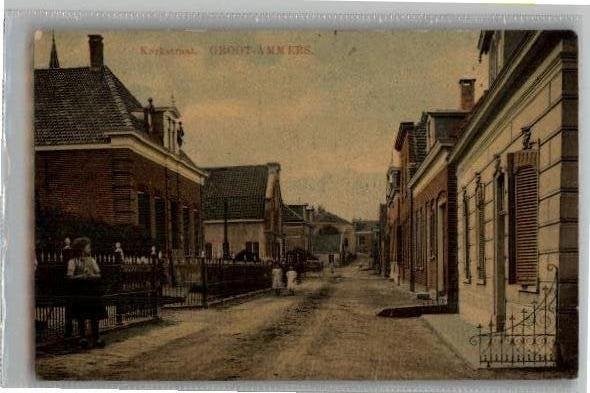 Groot Ammers Kerkstraat TOPKAART st 1907, Verzenden, Voor 1920, Gelopen, Zuid-Holland