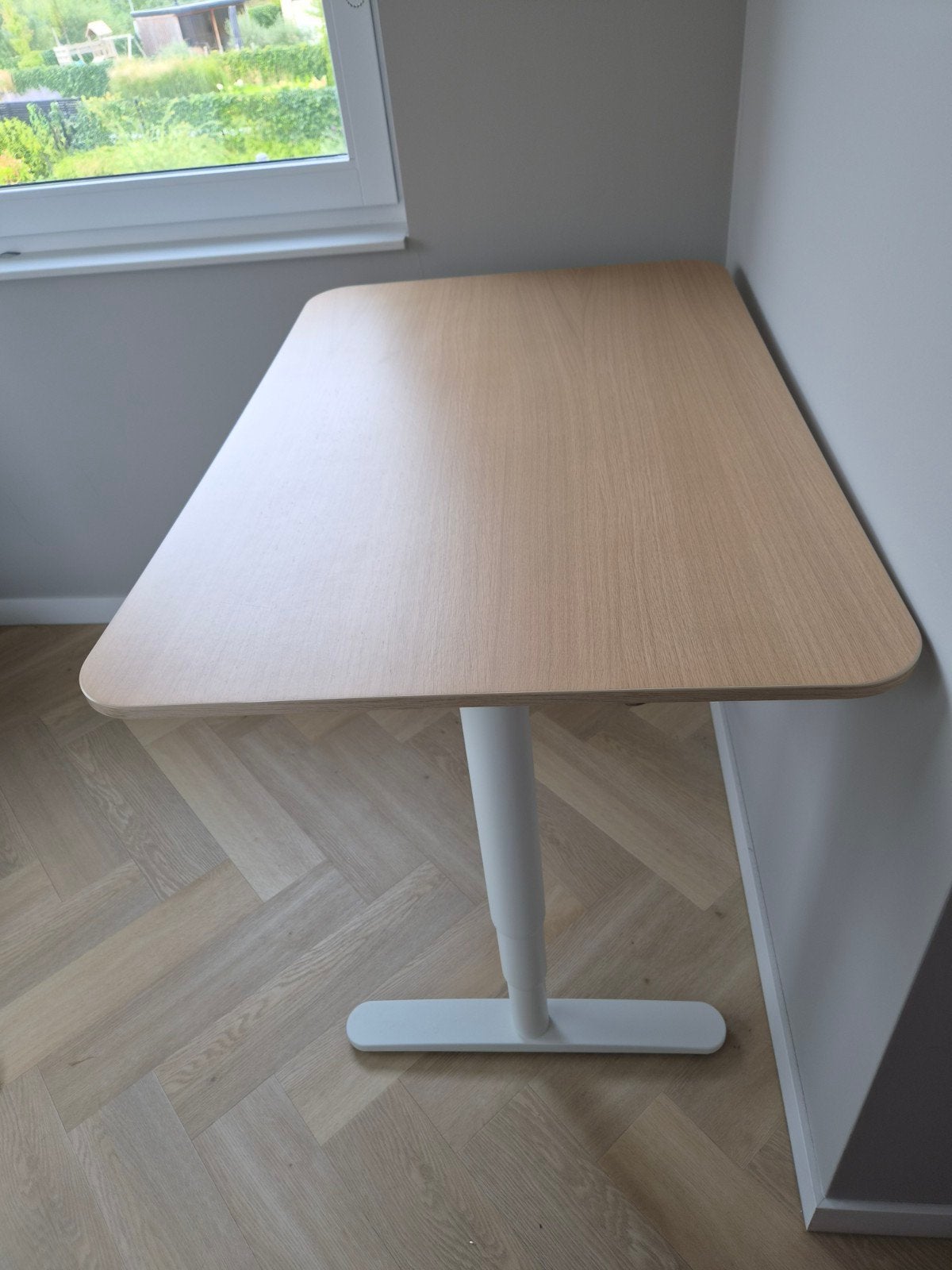 Ikea elektrisch sta zit bureau zgan, Huis en Inrichting, Bureaus, Ophalen, In hoogte verstelbaar, Zo goed als nieuw