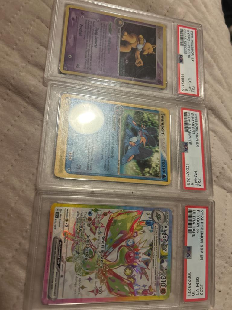 Pokémon PSA Graded Kaarten: Hypno, Swampert, Flygon ex, Ophalen of Verzenden, Zo goed als nieuw, Meerdere kaarten