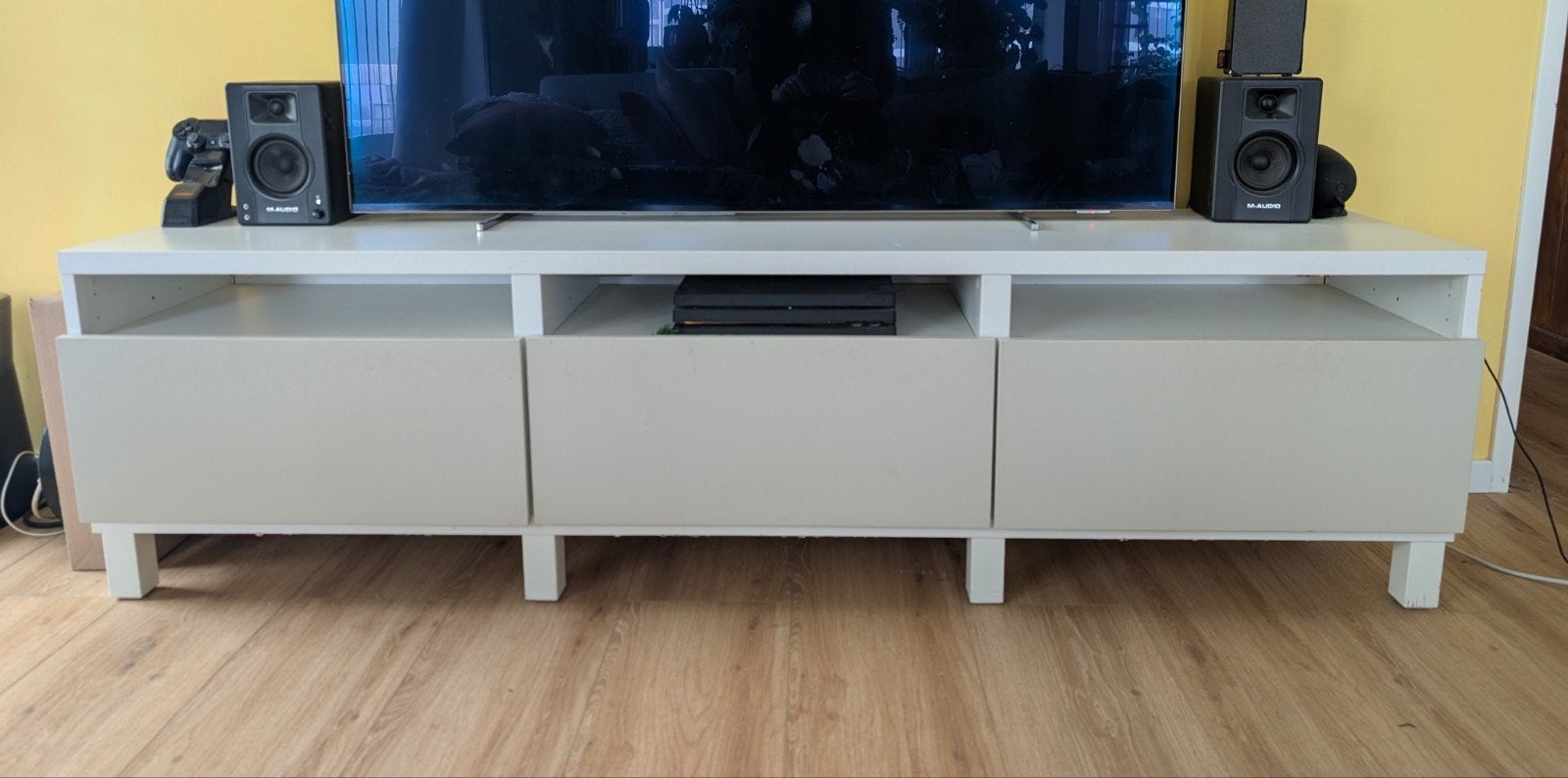 IKEA Besta TV-meubel met 3 lades - 180x40 cm, Ophalen, Gebruikt, 25 tot 50 cm, 150 tot 200 cm