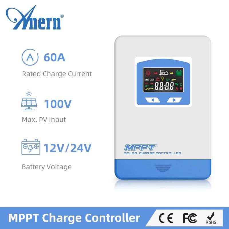 MPPT 60A Solar Charge Controller Zonnepanelen Regelaar12V24V, Caravans en Kamperen, Camper-accessoires, Ophalen of Verzenden, Nieuw