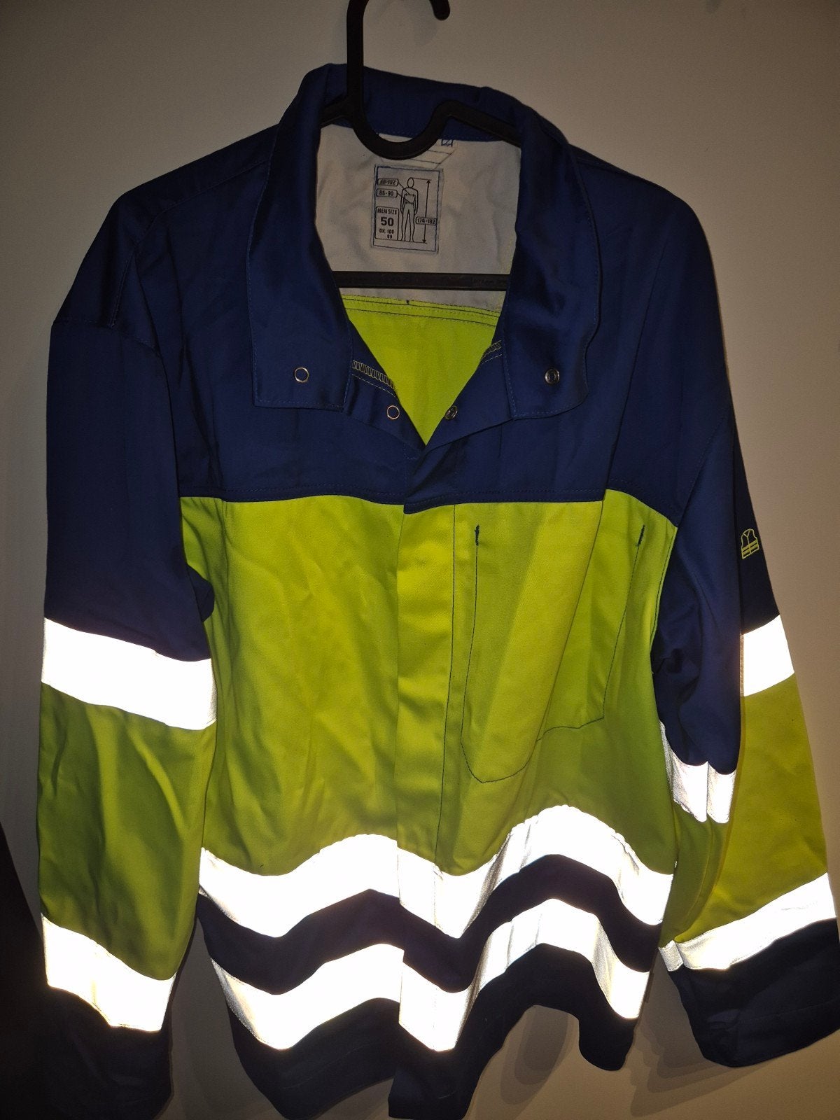 Heren werkjas met reflecterende strepen, maat 50, Onbekend, Ophalen of Verzenden, Gedragen, Maat 48/50 (M)