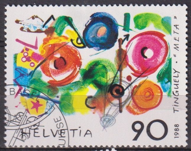 Zwitserland 1988 META Schilderijen EXPO bloemen, Verzenden, Gestempeld, Dier of Natuur