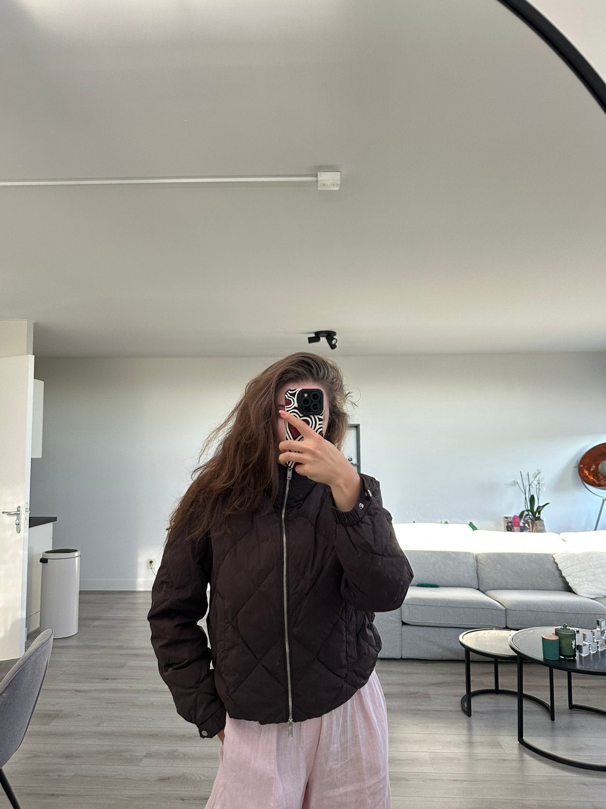 Massimo Dutti gewatteerde jas bruin maat M, Ophalen of Verzenden, Zo goed als nieuw, Maat 38/40 (M), Bruin