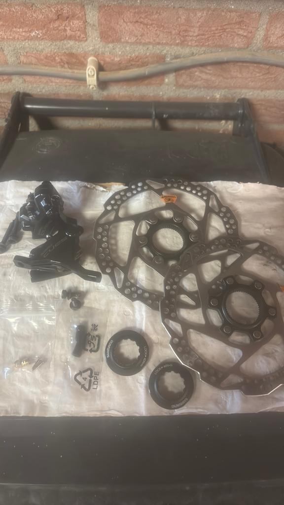 Shimano Cues gravel schijfremset zgan compleet 160mm, Fietsen en Brommers, Fietsonderdelen, Ophalen of Verzenden, Zo goed als nieuw
